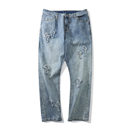 크로스 자수 워싱 팬츠cross-embroidered washed trousers(A0217)