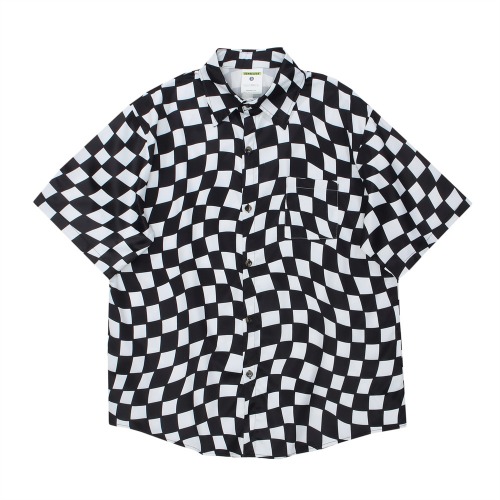 체커보드 포켓 반팔 셔츠checkerboard pocket short shirt(A0229)
